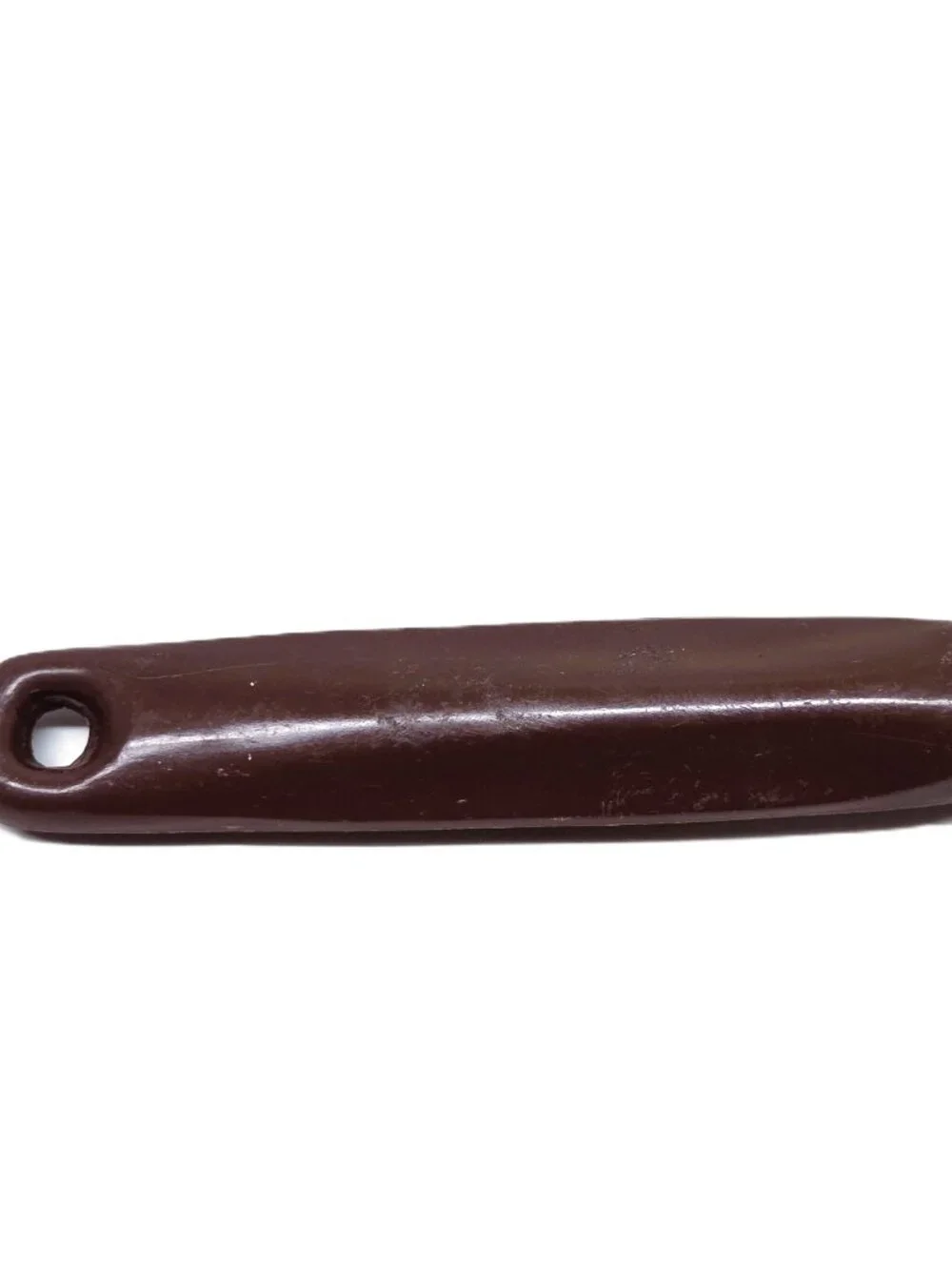 Vintage Butter Curler Scallop Edge Made in Hong Kong Plastic Handle Brown 6.25